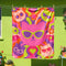 Psychedelic Trippy Cat Sherpa Blanket