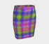 Bodycon Fitted Skirt - Neon Plaid Mini with Elastic Waist & Black Light Reactive Fabric