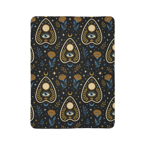 Ouija Planchette Sherpa Throw Blanket