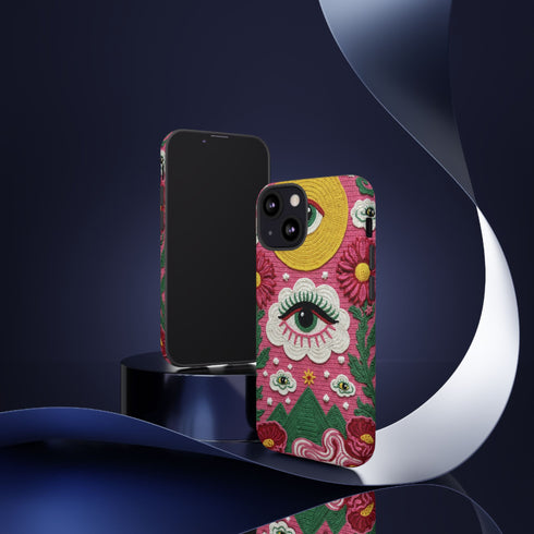 Maximalist Eye Cloud Faux Crochet Tough Case in Matte