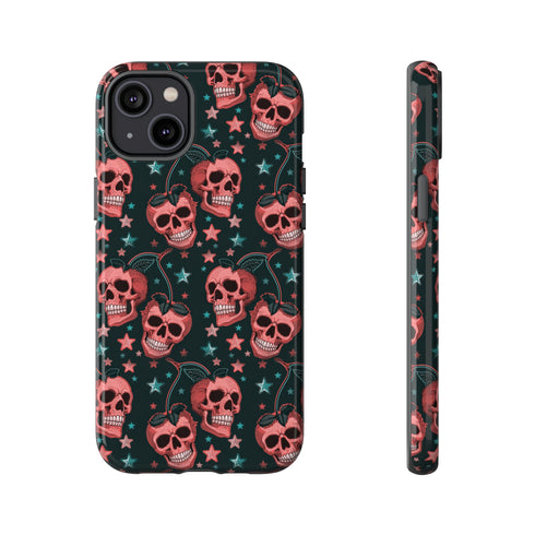 Pink Cherry Skull Phone Case