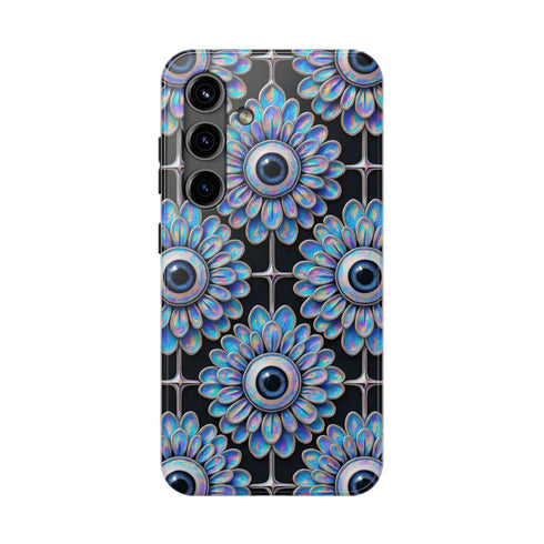 Gothic Floral Eyeball Phone Case - Weirdcore Iridescent iPhone and Samsung Galaxy Protective Cover
