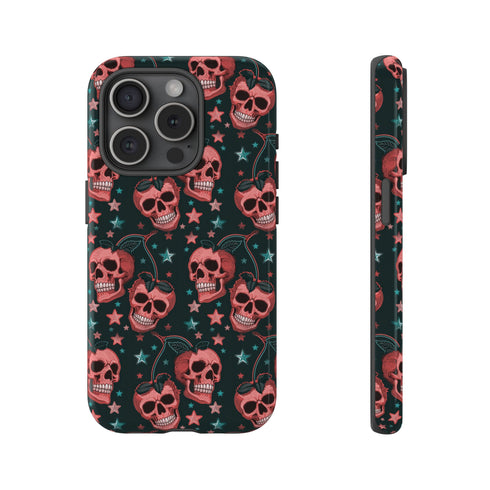 Pink Cherry Skull Phone Case