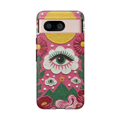 Maximalist Eye Cloud Faux Crochet Tough Case in Matte
