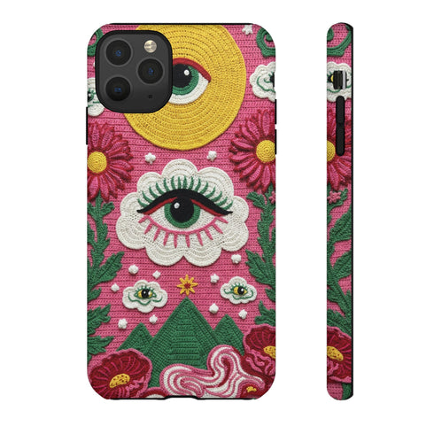 Maximalist Eye Cloud Faux Crochet Tough Case in Matte