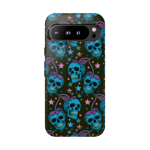 Skull Cherry Phone Case in Blue