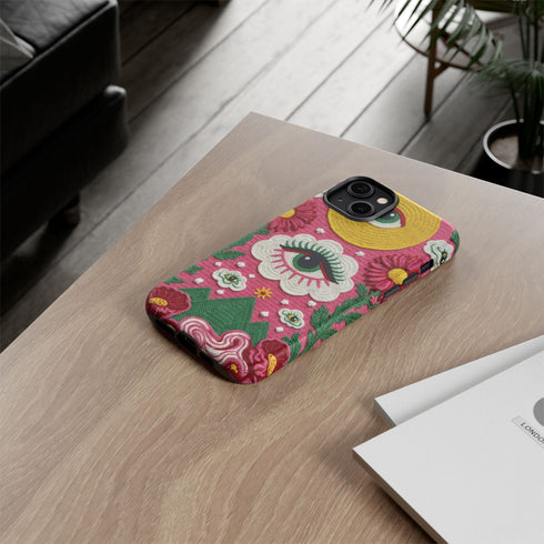 Maximalist Eye Cloud Faux Crochet Tough Case in Matte