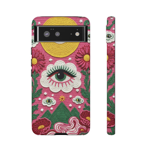 Maximalist Eye Cloud Faux Crochet Tough Case in Matte