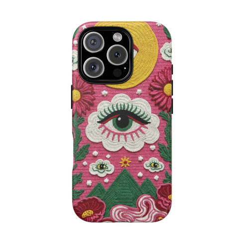 Maximalist Eye Cloud Faux Crochet Tough Case in Matte