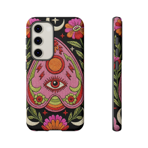 Evil Eye Phone Case Planchette Design, Goth Boho Aesthetic Floral iPhone Case