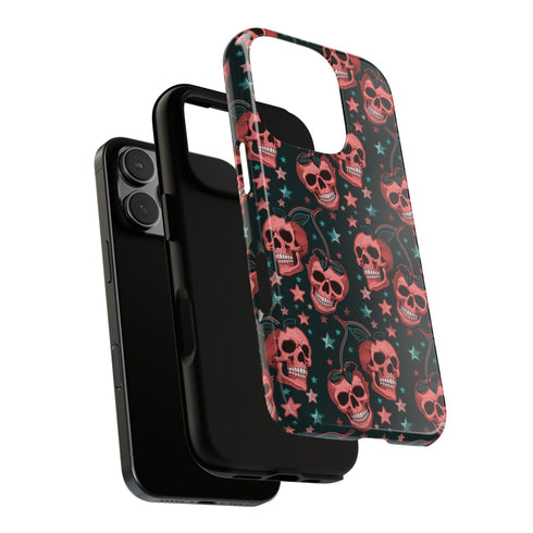 Pink Cherry Skull Phone Case