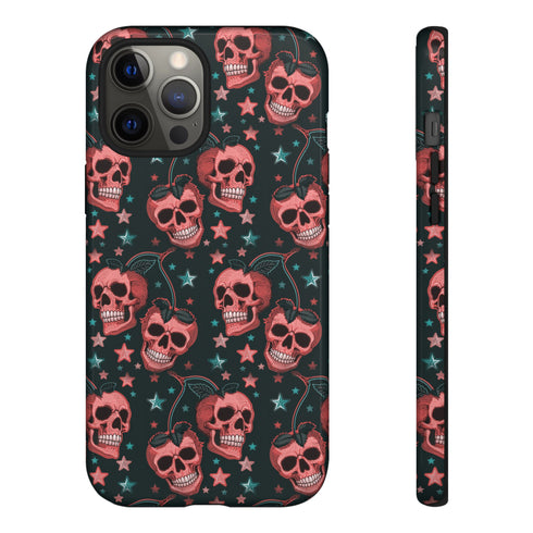 Pink Cherry Skull Phone Case
