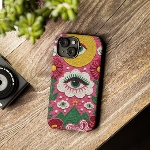 Maximalist Eye Cloud Faux Crochet Tough Case in Matte