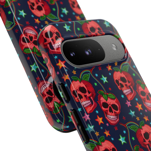 Red Cherry Skull Phone Case