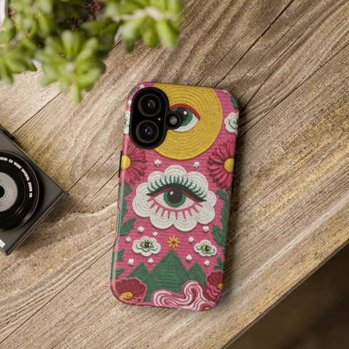 Maximalist Eye Cloud Faux Crochet Tough Case in Matte