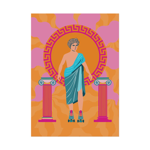 Roller Skate Greek Art Print