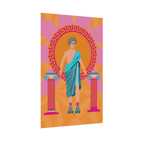 Roller Skate Greek Art Print