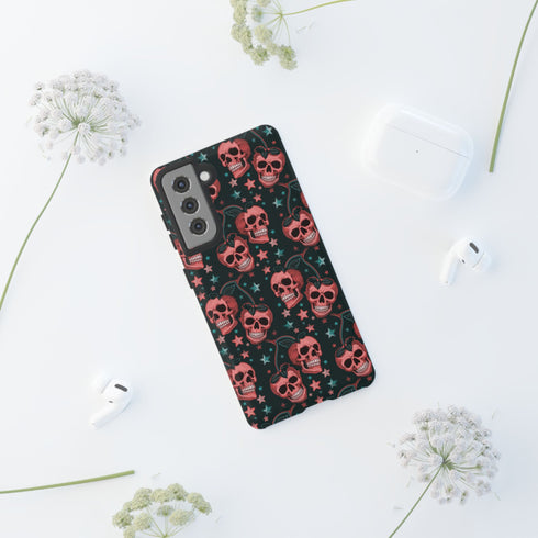 Pink Cherry Skull Phone Case