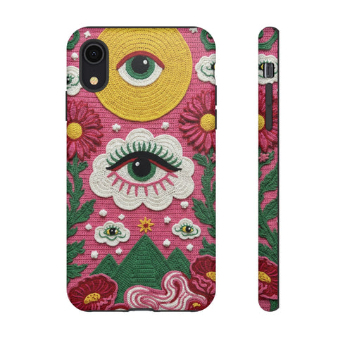 Maximalist Eye Cloud Faux Crochet Tough Case in Matte