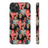 Stylish phone case with a colorful collage of iconic artists including Frida Kahlo, Warhol, Dali, and Keith Haring. Vibrant pop art design features stylized portraits on a dark background, perfect for art lovers.