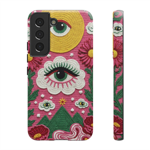 Maximalist Eye Cloud Faux Crochet Tough Case in Matte