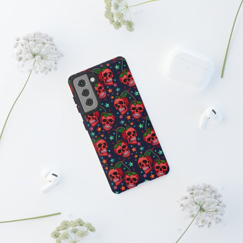 Red Cherry Skull Phone Case