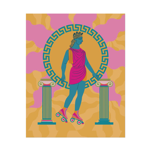 Roller Skating Goddess Art Print