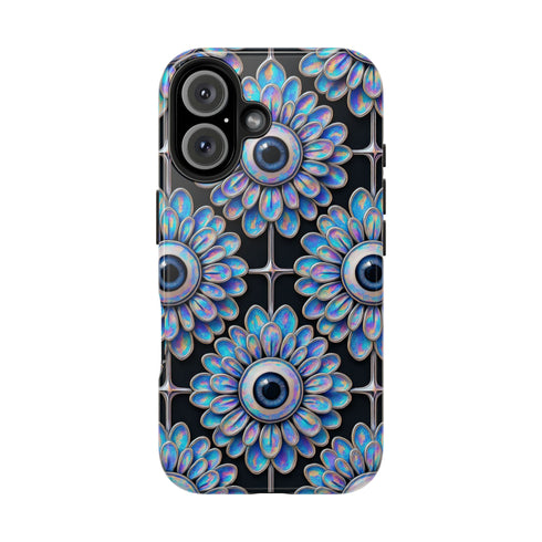 Gothic Floral Eyeball Phone Case - Weirdcore Iridescent iPhone and Samsung Galaxy Protective Cover
