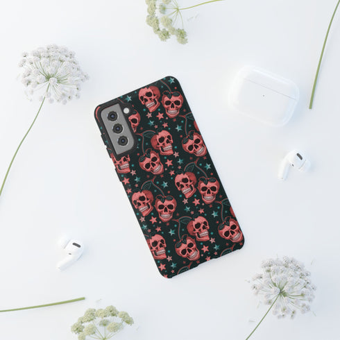 Pink Cherry Skull Phone Case