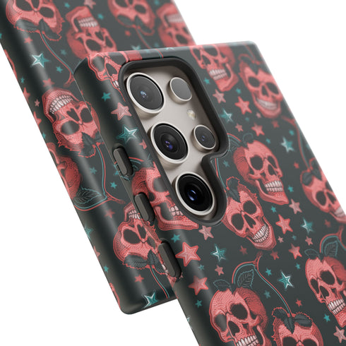 Pink Cherry Skull Phone Case