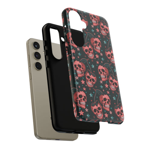 Pink Cherry Skull Phone Case