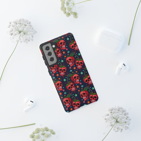 Red Cherry Skull Phone Case