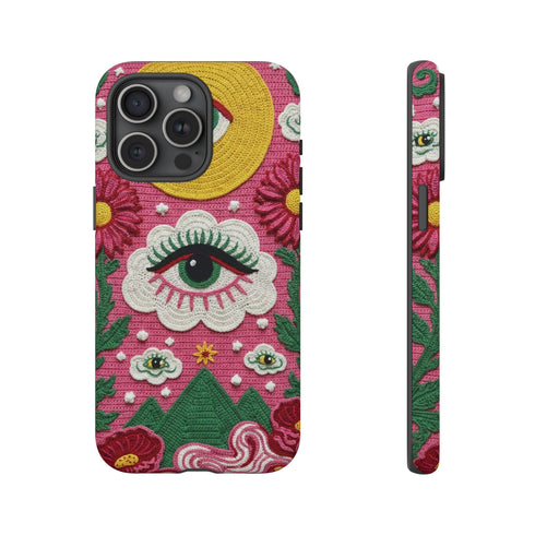 Maximalist Eye Cloud Faux Crochet Tough Case in Matte