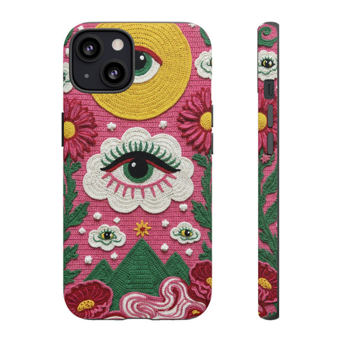 Maximalist Eye Cloud Faux Crochet Tough Case in Matte