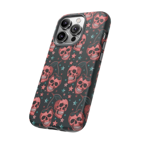 Pink Cherry Skull Phone Case