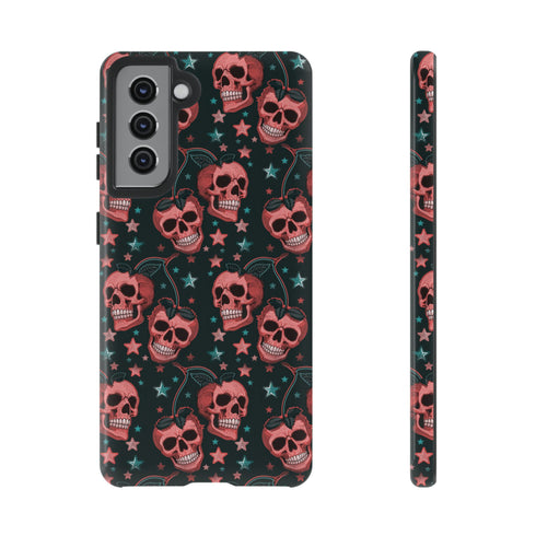 Pink Cherry Skull Phone Case