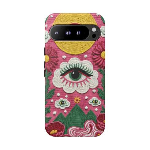 Maximalist Eye Cloud Faux Crochet Tough Case in Matte