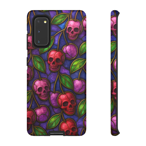 Stained Glass Cherry Skull Phone Case