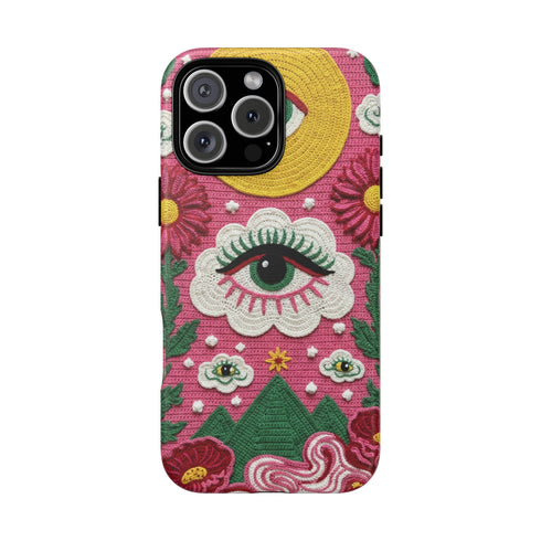 Maximalist Eye Cloud Faux Crochet Tough Case in Matte