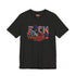 Black unisex T-shirt with bold floral embroidery-style text reading "F*ck Tyrants" in vibrant colors.