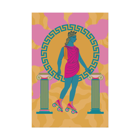 Roller Skating Goddess Art Print