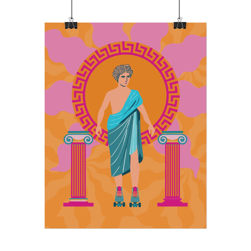 Roller Skate Greek Art Print