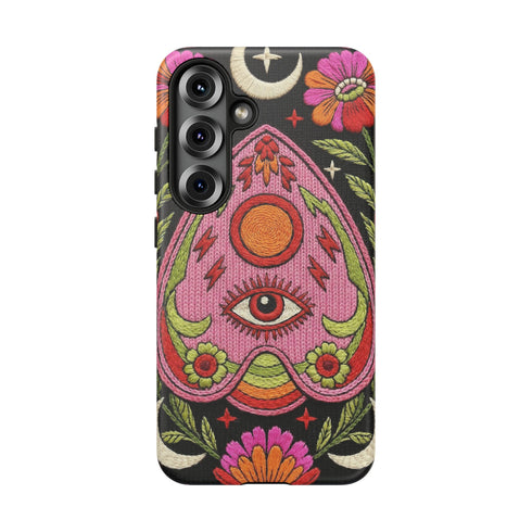 Evil Eye Phone Case Planchette Design, Goth Boho Aesthetic Floral iPhone Case