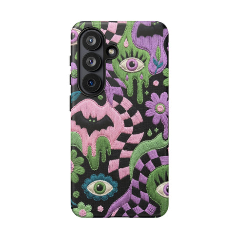 Pastel Goth Bat Faux Crochet Phone Case