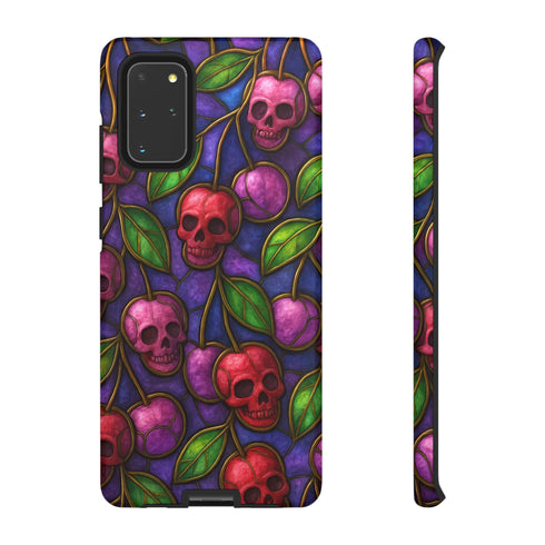 Stained Glass Cherry Skull Phone Case