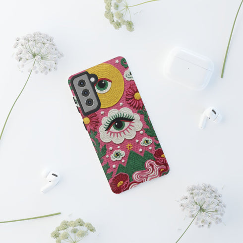 Maximalist Eye Cloud Faux Crochet Tough Case in Matte