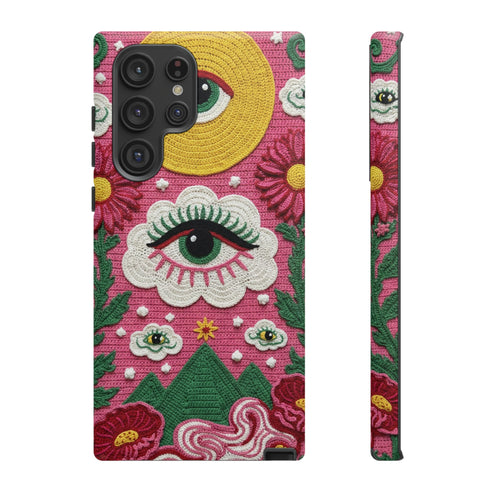 Maximalist Eye Cloud Faux Crochet Tough Case in Matte