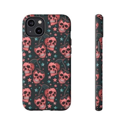 Pink Cherry Skull Phone Case