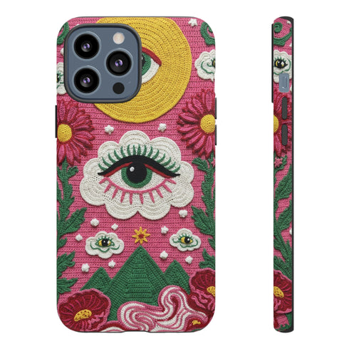 Maximalist Eye Cloud Faux Crochet Tough Case in Matte