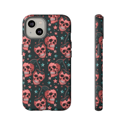 Pink Cherry Skull Phone Case